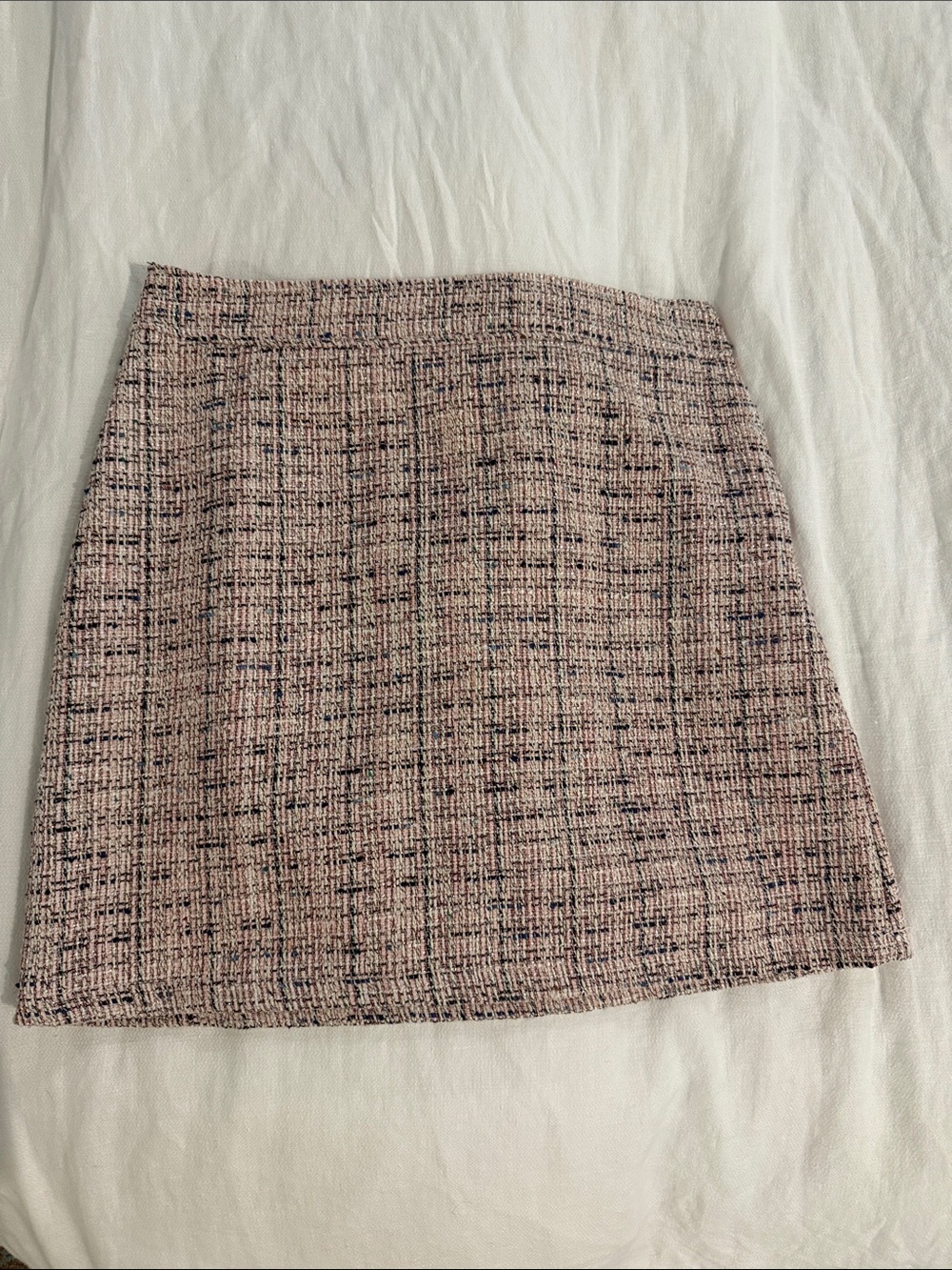 LOFT Pink Tweed Mini Skirt